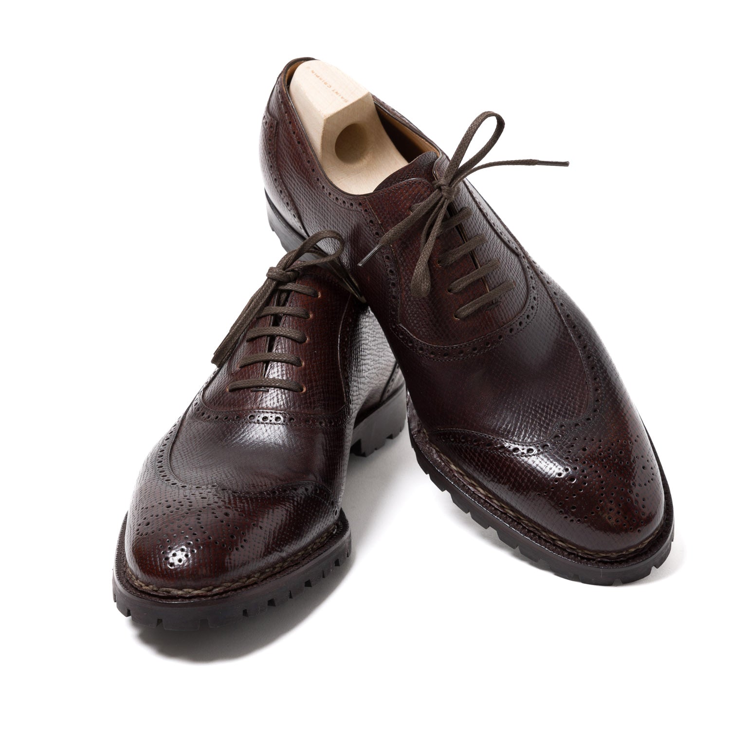 Oxford "Longwing Sport Brogue" made of Dark Brown Grain Calfskin - purely handmade